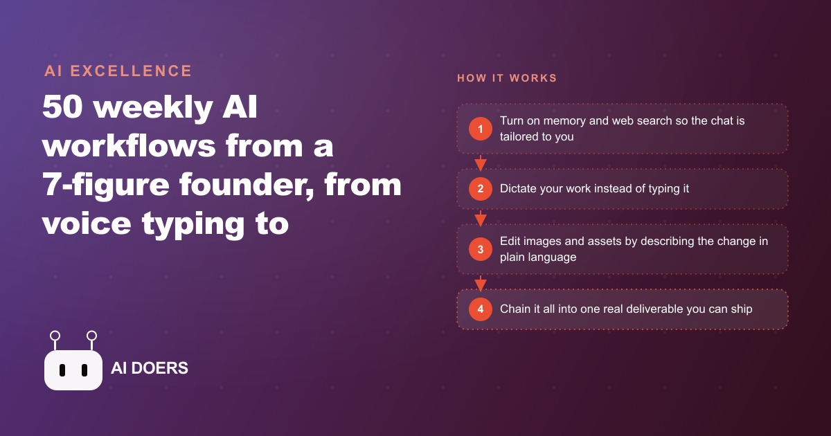 50 AI Use Cases From a 7-Figure Founder, Distilled Into a Workflow You Can Copy