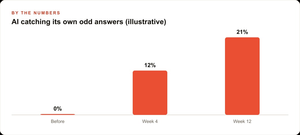 AI catching its own odd answers (illustrative)