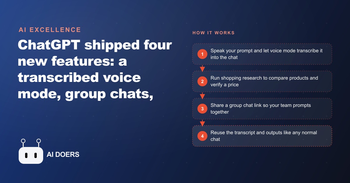 ChatGPT's New Voice Mode, Group Chats, and Shopping Research, Explained