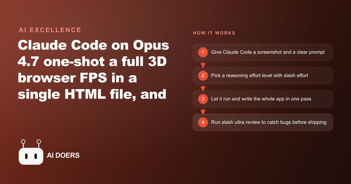 Claude Code Plus Opus 4.7: Why It One-Shot a Full 3D Game