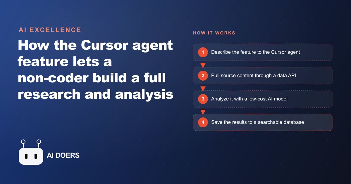 How the Cursor Agent Lets You Build a Research and Analysis Tool Without Code
