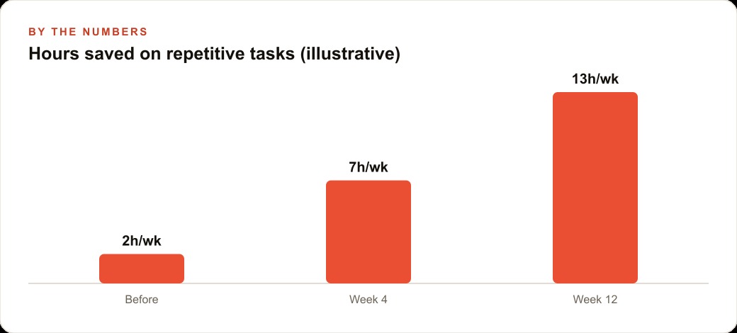 Hours saved on repetitive tasks (illustrative)