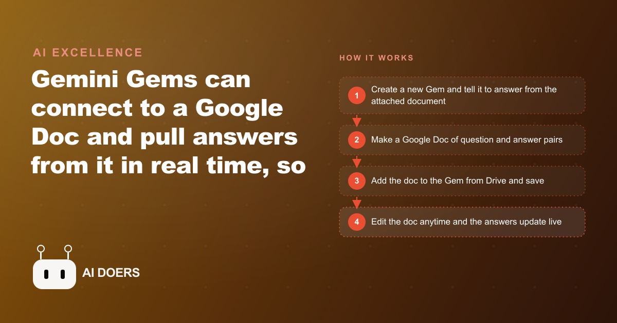 Link Gemini to a Live Google Doc and Build a Self-Updating Q&A Bot