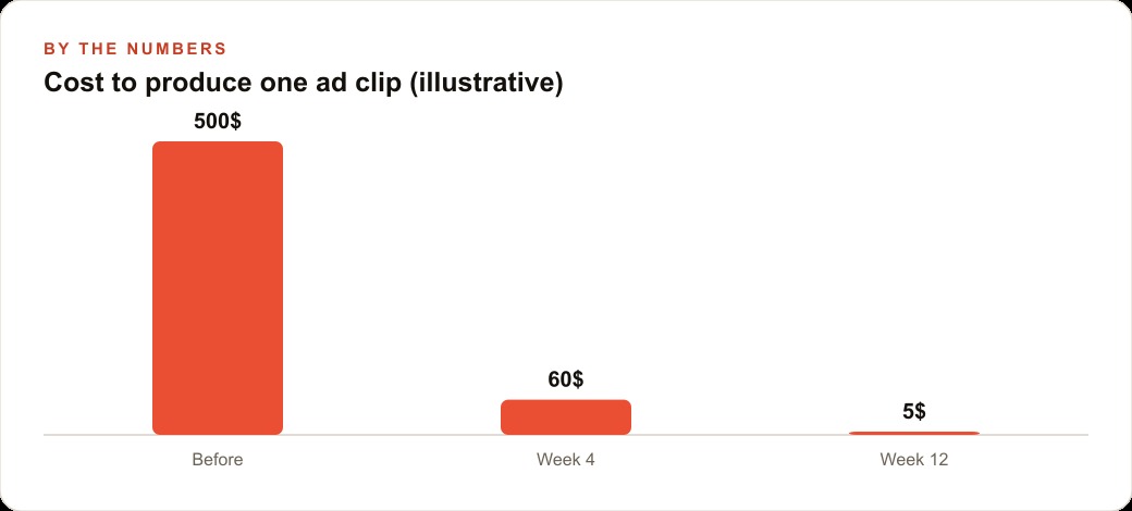 Cost to produce one ad clip (illustrative)