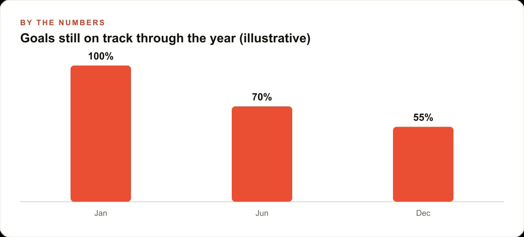 Goals still on track through the year (illustrative)