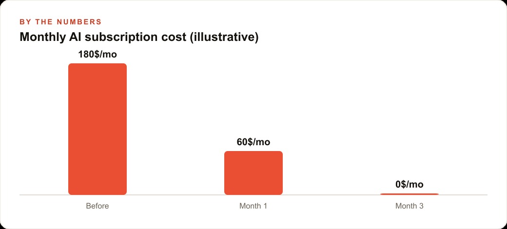 Monthly AI subscription cost (illustrative)