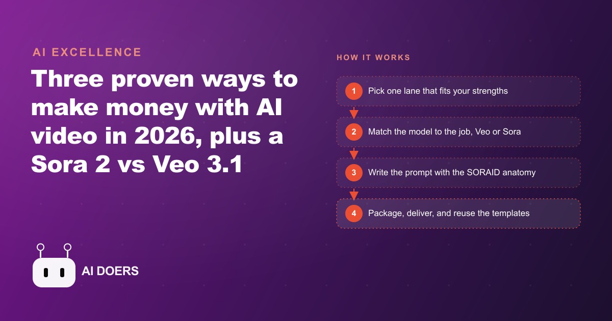Three Ways to Make Money With AI Video in 2026, and When to Use Sora 2 vs Veo 3.1