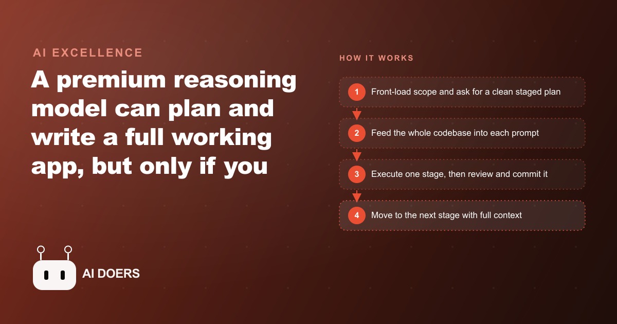Using a Top-Tier Reasoning Model to Build Real Software in Stages