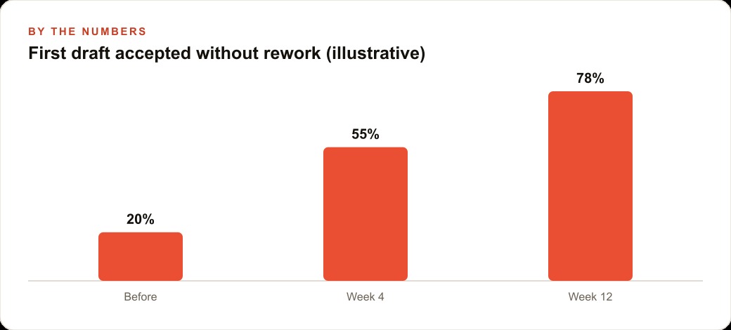 First draft accepted without rework (illustrative)
