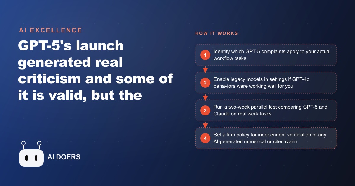 GPT-5 Criticism Reviewed: What Is Valid, What Is Fixed, and How Law Firms Should Respond
